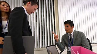 pretty japanese gives handjob and blowjob