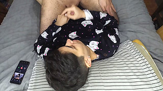 Handjob and Cum Mouthful Before Bed