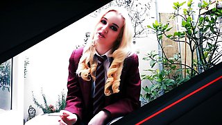 Nerdy Yoga Girl Gets Railed By Fucking Machine