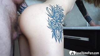 Filthy Step Sis Begs for a Swift Kitchen Cock Pounding