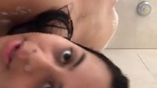 Periscope sexy black girl taking a shower