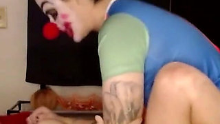 Lesbian Strapon Clown Cosplay Balloons Bouncing Tits Orgasm