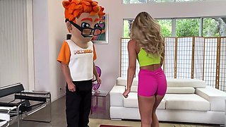 Blonde Slut Savvy Suxx can't stop riding big white dick in a very flexible way