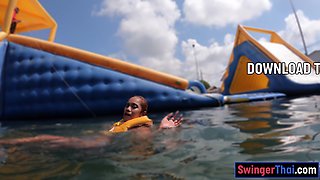 Asian GF waterpark fun then sex at home