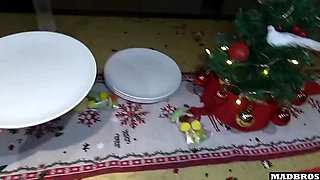 Hot Blonde Moms Get Anal DP Under Xmas Tree & On Piano - Hardcore Foursome