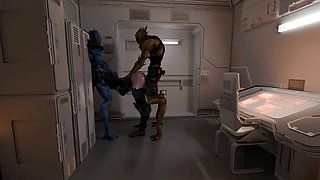 fat monster cock fucks her tight asshole . her asshole was destroyed. Lara 3D Animation