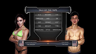 Agatha Delicious Vs Josh Rivers Wrestle for the Title