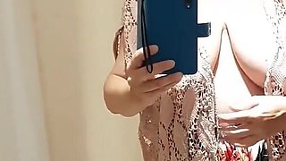 I am showing my boobs naked in the in the shop