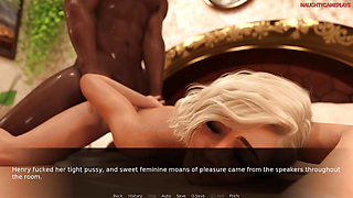 wife cheating with her lover talking to her husband on the phone while he fucks her in the ass - Hotwife 23 3D Cuckold Porn Game