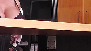 Busty Secretary MILF Krizzi Masturbates in Her Office