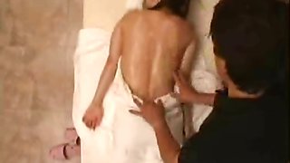Naked Japanese milf has hands on sensual oil massage