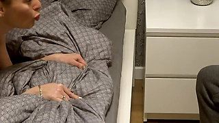 Cuckold Creampie Cleanup, Wife Fucks Neighbor in Front of Husband