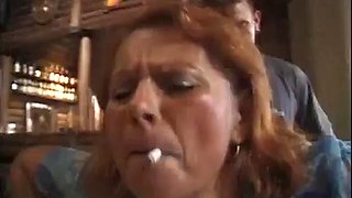 Mature slut fucked at the bar