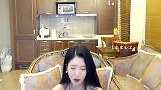 Korean hot girlfriend plays with bf