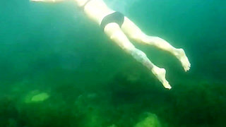 I Was Fishing Underwater but Instead of Fish Met Sexy Girl Who Flashed Me Her Hairy Pussy