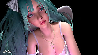 3D VR Hentai - Angel Cosplay Miku Dances on your COCK - 3D Hentai Sex Animation by VirtualHeaven
