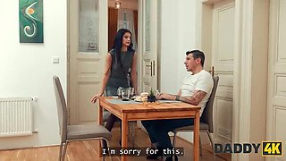 Hot Brunette Cheats on BF with Older Daddy in Next Room - HD Fuck