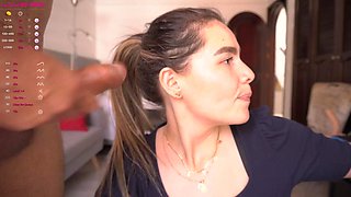 Blond Tongue Out For Cumshot 4k
