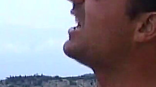 MILF Fucked and Cummed in Mouth by Two Cocks on the Boat After a Piss Swap