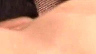 Big breasted brunette gets fucked by two guys