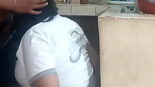 Maid Fucking and Sucking When She Washes Dirty Dishes