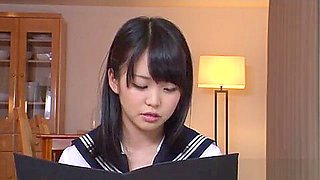 Nice Asian teen 18+ Kurumi Tachibana in school uniform gets pussy buzzed