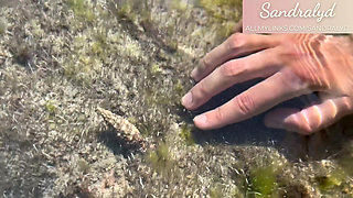 Spanish teases you on the beach and shows you her wet pussy