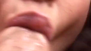 Big titted brunette gives perfect blowjob