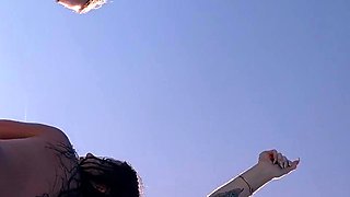 Amateur hottie fucked outdoor in public