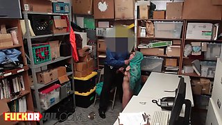 Nasty officer feeding an arab teen with pulsating sausager