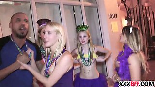 Sexy mates screw at mardi gras