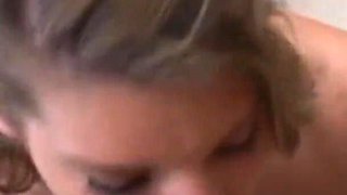 Hot brunette girlfriend fucks and sucks huge black cock in the kitchen