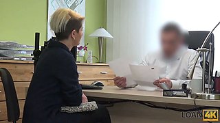 Loan4k. loan boss is prepped to help girl right after...