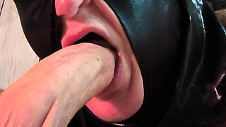 BDSM Masked Couple Sucking Fucking and a Whole Lots of Rough Cum