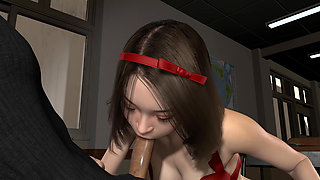 Sucking cock and ejaculating on Japanese girl's face is extremely enjoyable