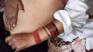 Desi married women  pressing her hot boobs and rubbing her pusssy while she is alone and and wearing office dress
