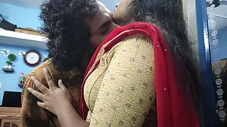 Red Half Saree Navel Lick Romance