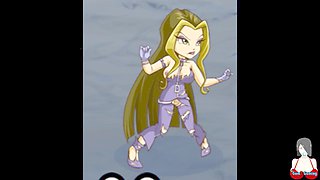 Winx Club parody featuring Darcy, Icy, and Musa in a magic conquest