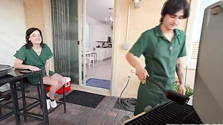 Stepsiblings grilling and fucking wild