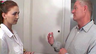 Babysitter doing her work