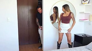 Step Sister Surprised With Cock! Almost Caught Smelling Her Panties - Winter_steph Big Tits Blowjob