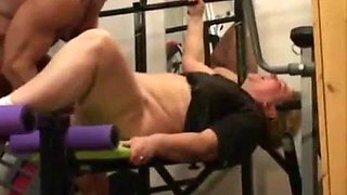 Bbw granny in the gym