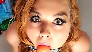 Tied up Gagged & Nipples Clamped on Sybian Machine