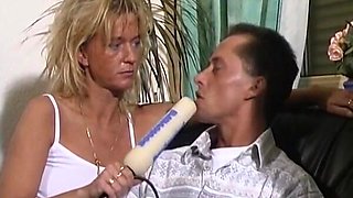 Big Titted German Reporter Sucking Cock on Casting
