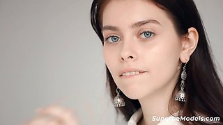 SUPERBE MODELS - (Victoria Garin) - Sexy Lingerie Czech Teen Model Strips Naked