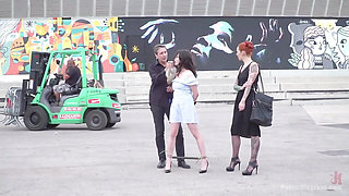 Young Whore Francesca Dicaprio Shamed, Tied-up, and Fucked in Public!