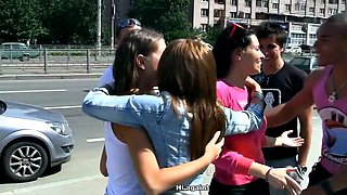 Outdoor blowjob at a picnic sex party