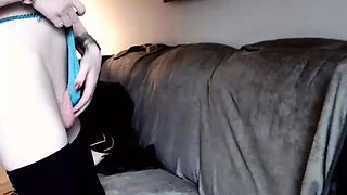 Blonde tight pussy babe has solo toy fun