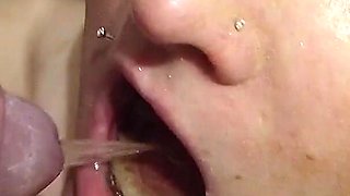 Chubby Blonde Gets a Massive Piss in Her Mouth and Then She Takes an Erotic Shower