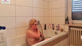 Hot Schoolgirl Loves Her Monster Dildo - In Bathroom